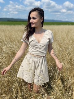 Ľanový krátky zavinovací set - rôzne farby