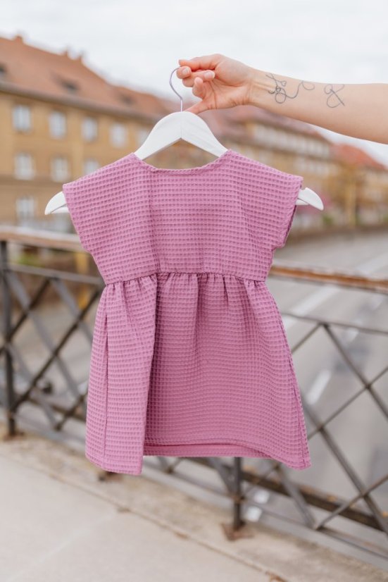 Bavlnené šaty "Waffle" - MAMA A DCÉRA – Mauve