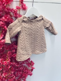 Dievčenské svetríkové šaty - staroružové