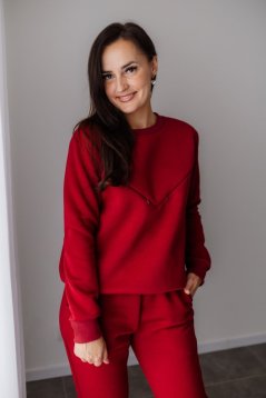 Dámska hrubšia mikina/svetrík – bordová