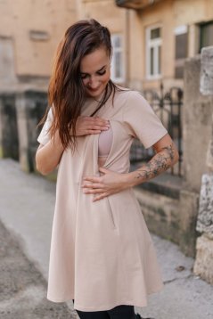 Teplákové šaty "Luna" – Beige