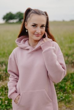 Hoodie mikina – Staroružová