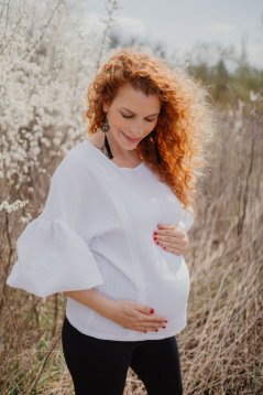 Mušelínová blúzka s PUFF rukávmi - biela