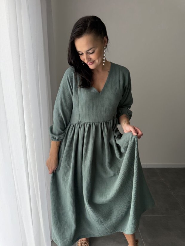 Šaty "Boho Breeze" - tmavá mäta