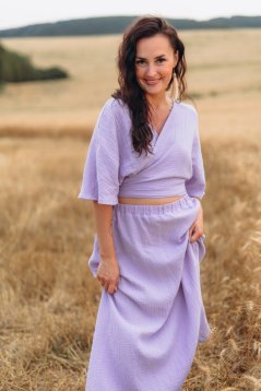 Mušelínový set Elia Wrap comfy - lila