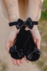 BABY set - ponožky a čelenka - čierne