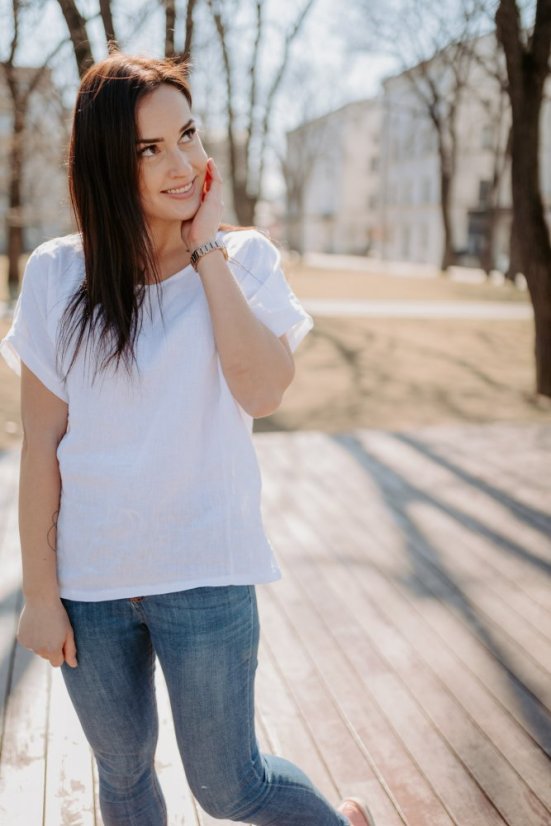 Ľanová blúzka basic - rôzne farby