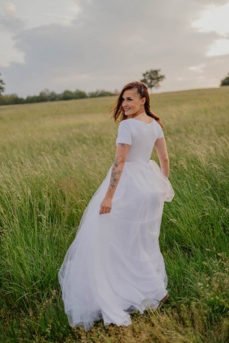 Tehotenské svadobné šaty – Tamie