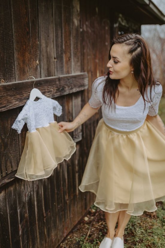 Spoločenské šaty "Grace" – MAMA A DCÉRA – Bielo – Zlaté