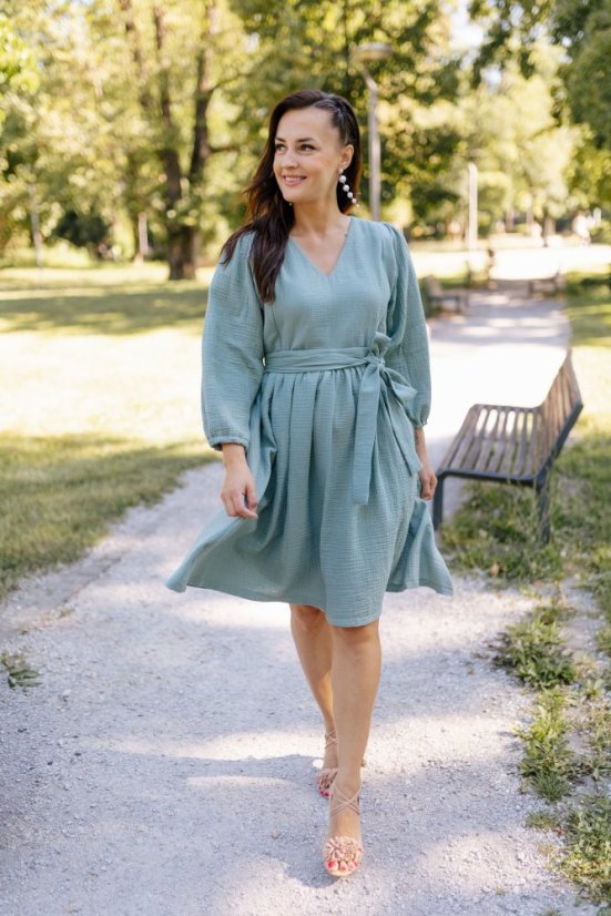 Šaty "Boho Breeze" - púdrová mäta