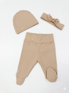 Bavlnený set pre bábätko - dupačky a čiapka/čelenka - rôzne farby