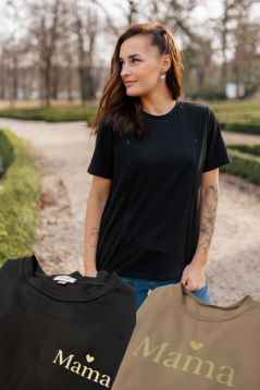 Bavlnené oversize tričko - MAMA - rôzne farby