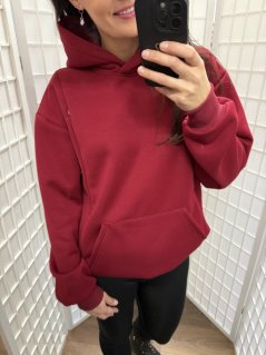 Hoodie mikina na dojčenie – bordová