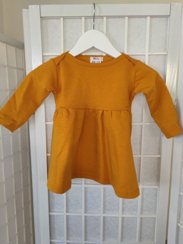 Dievčenské teplákové šaty basic - horčicové - Veľkosť detské oblečenie: 68-74