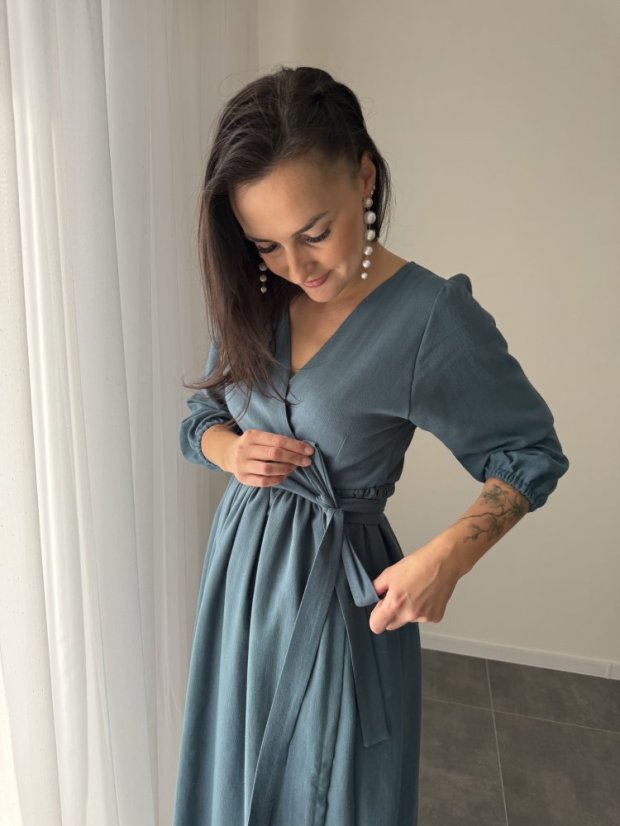 Ľanové zavinovacie šaty "Celeste" - rôzne farby