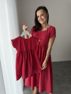 Maxi BOHO mušelínové šaty - MAMA A DCÉRA - rôzne farby