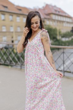 Mušelínové šaty "Aura" - kvety