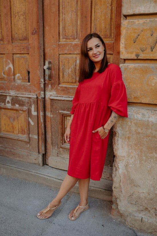 Ľanové šaty "Maison Linen" MIDI - rôzne farby