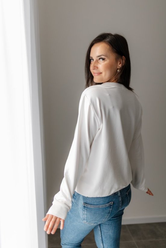 Dámska tenká mikina - smotanová - Veľkosť: M/L