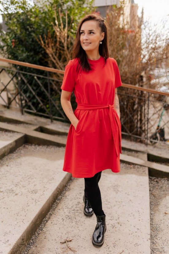 Šaty "Luna" Basic - MAMA a DCÉRA – Červené