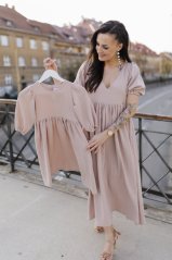 Šaty "Boho Breeze" MAMA A DCÉRA - béžové