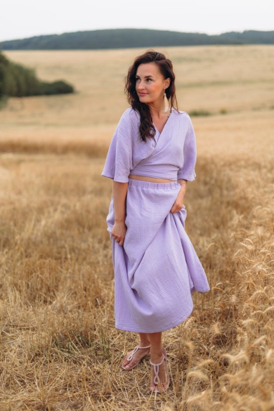 Mušelínový kimono top Elia comfy - lila
