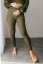 ELARA SET – asymetrická mikina & rebrované legíny - khaki zelená