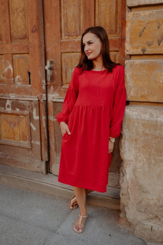 Ľanové šaty "Maison Linen" MIDI - rôzne farby