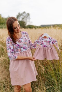 Šaty „Bohémia“ - MAMA a DCÉRA – staroružové pivonky