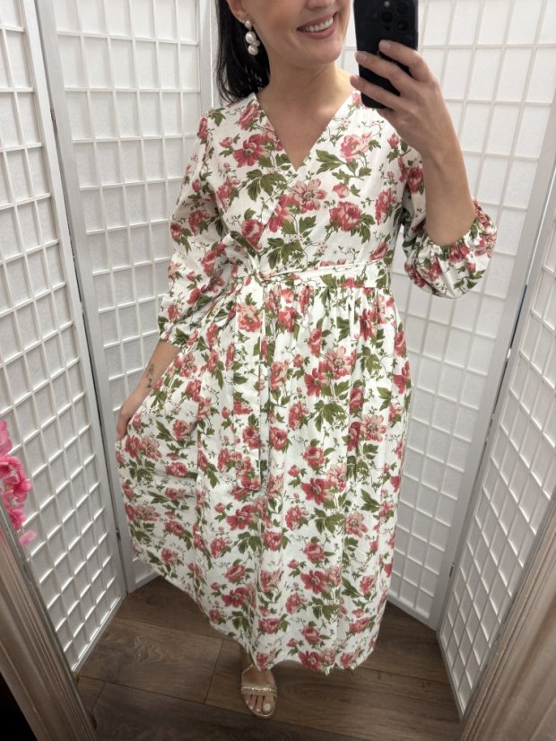 Bavlnené šaty "Celeste" - MAMA A DCÉRA - kvety