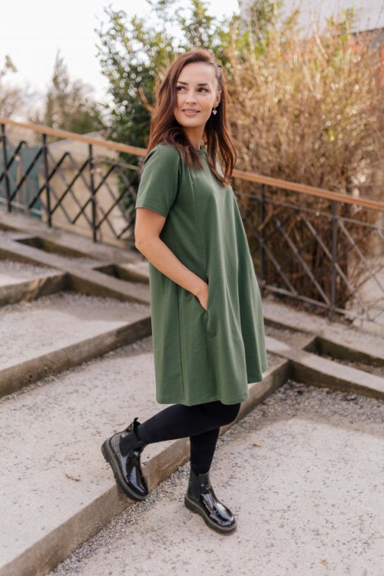 Šaty "Luna" Basic - MAMA a DCÉRA – Army green