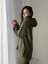 ELARA SET – asymetrická mikina & rebrované legíny - khaki zelená