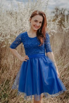 Spoločenské šaty "Grace" – tmavomodré