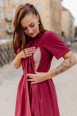 Šaty "Luna" Basic - MAMA a DCÉRA – Bordové