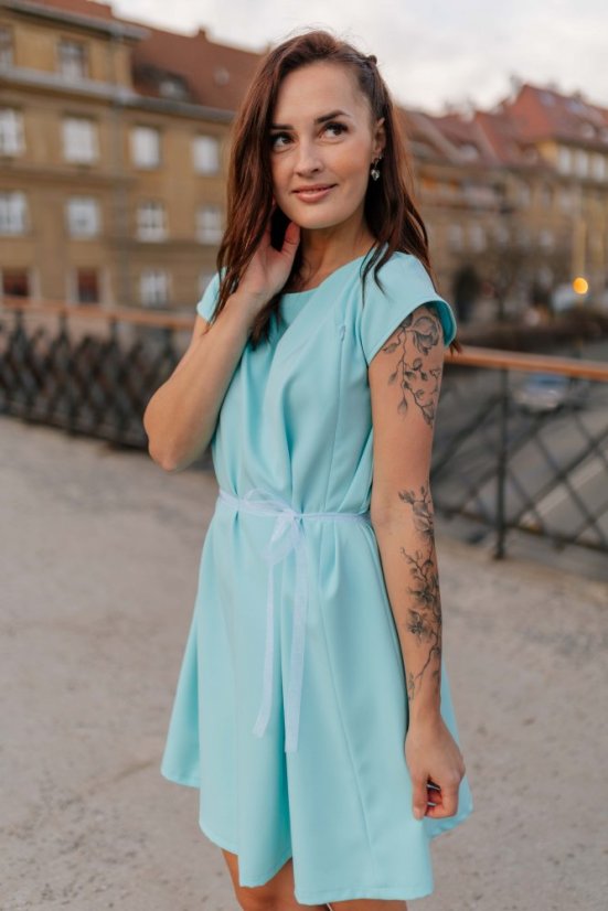Elegantné šaty – MAMA A DCÉRA –bledo modré - Veľkosť: XXS