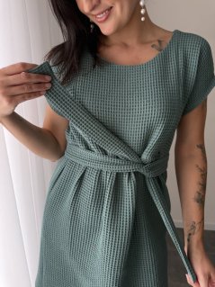 Bavlnené šaty "Waffle" - cyan - kojo alebo nekojo