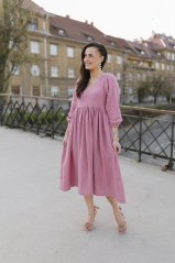 Šaty "Boho Breeze" MAMA A DCÉRA - tmavá staroružová
