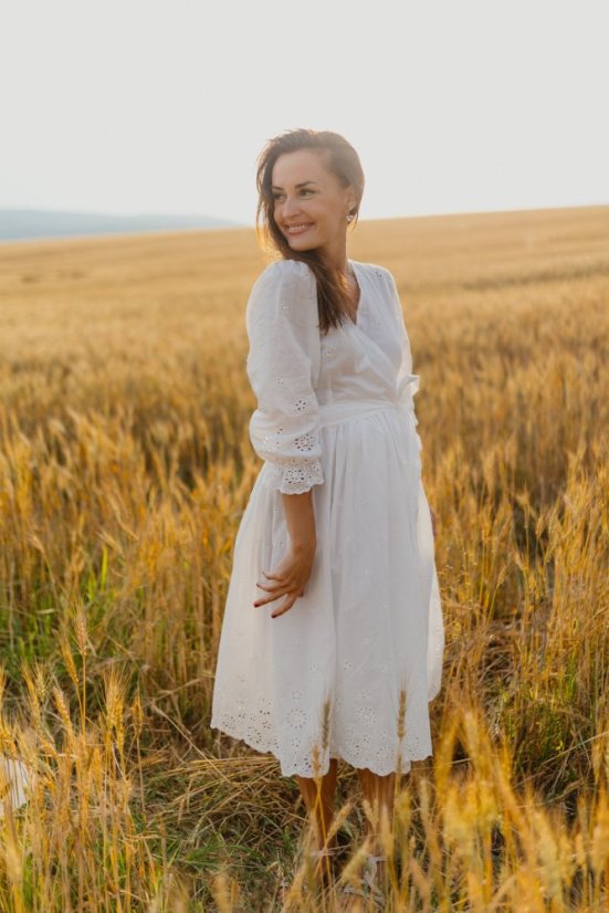 Madeirove šaty "Celeste" - biele