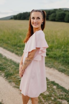 Spoločenské šaty a dojčenie "Elysia"– ružové