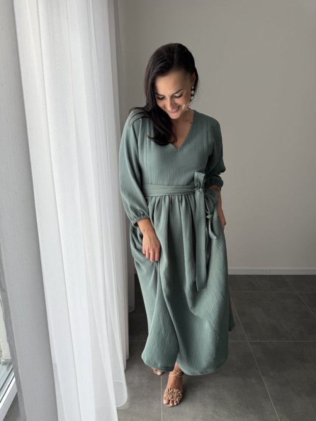 Šaty "Boho Breeze" - tmavá mäta