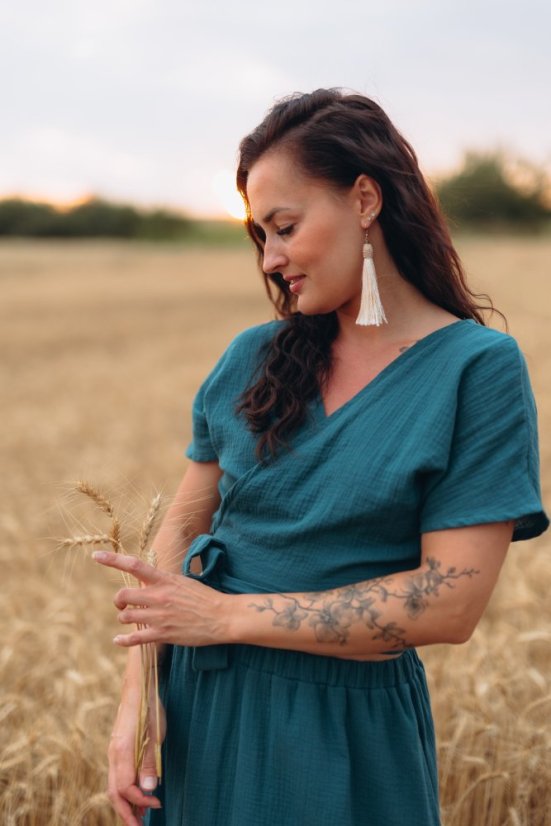 Mušelínový kimono top Elia short - rôzne farby a vzory
