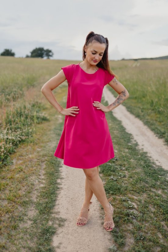 Elegantné šaty – MAMA A DCÉRA –malinová