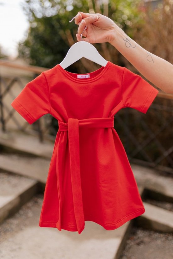 Šaty "Luna" Basic - MAMA a DCÉRA – Červené