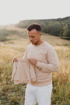 OTEC A MINI - mikina/svetrík - béžová