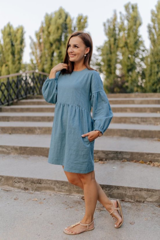 Ľanové šaty "Maison Linen" - tmavá mäta