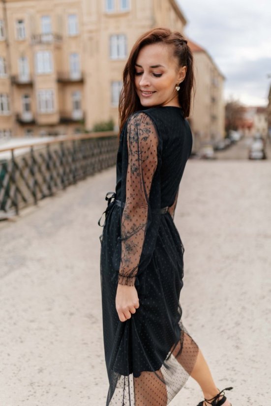 Elegantné zavinovacie šaty  - bodkované - rôzne farby