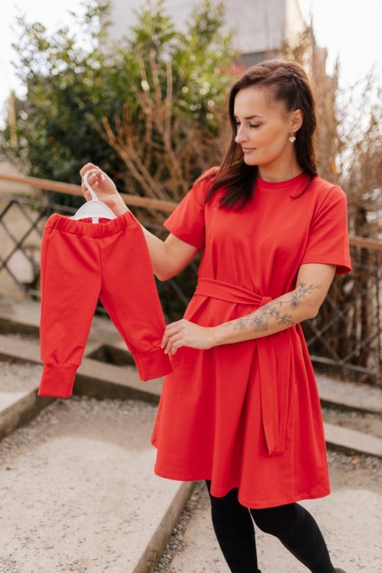 Ačkové šaty a MATCHY tepláčky MAMA a SYN/DCÉRA– Rôzne farby - Veľkosť: XXS