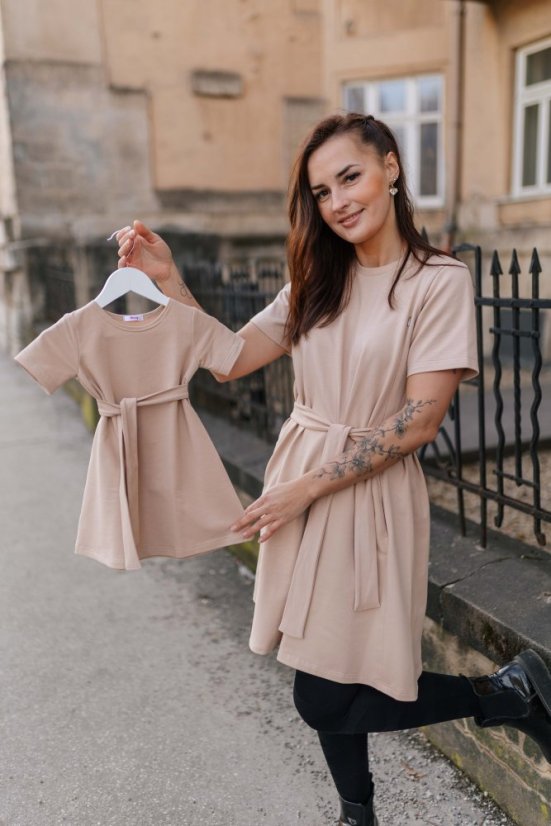 Šaty "Luna" Basic - MAMA a DCÉRA – Beige