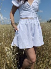 Ľanové elegantné kraťasy - rôzne farby
