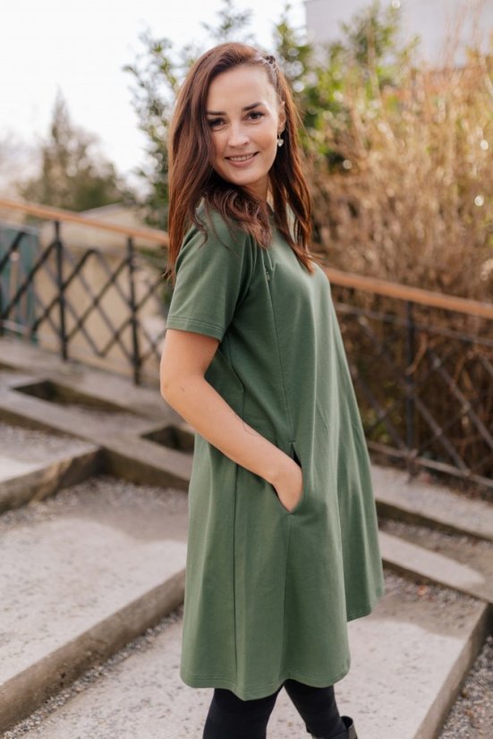 Šaty "Luna" Basic - MAMA a DCÉRA – Army green
